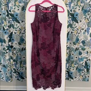 WHBM Lace purple midi Dress
